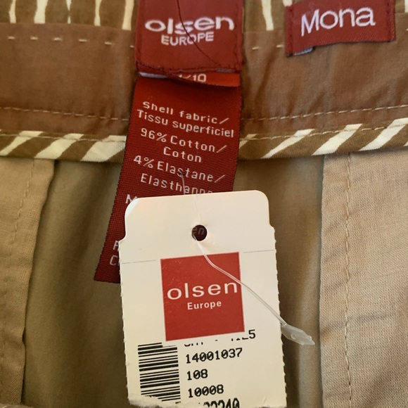 Olsen beige stretch cotton33 inch inseam straight leg pants Mona NWT - Picture 3 of 6